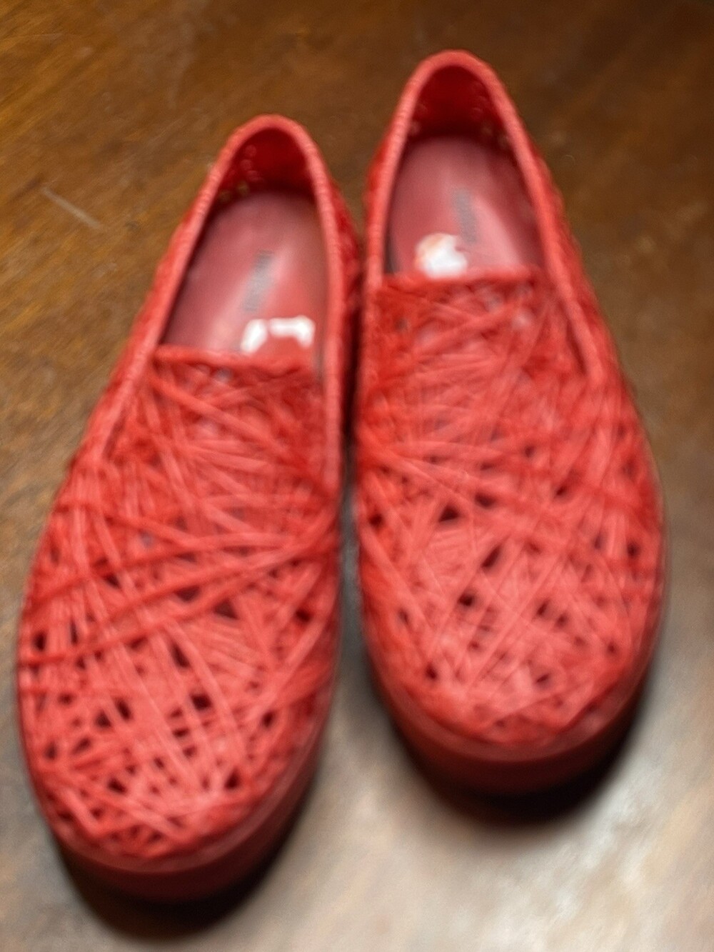 *Melissa / Campana Red Slip On Plastic Sneakers Size 7 EURO 38